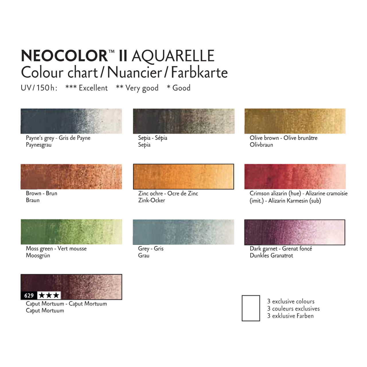 Caran d'Ache Neocolor II Water-Soluble Wax Pastel Special Edition Tin 10 Dark