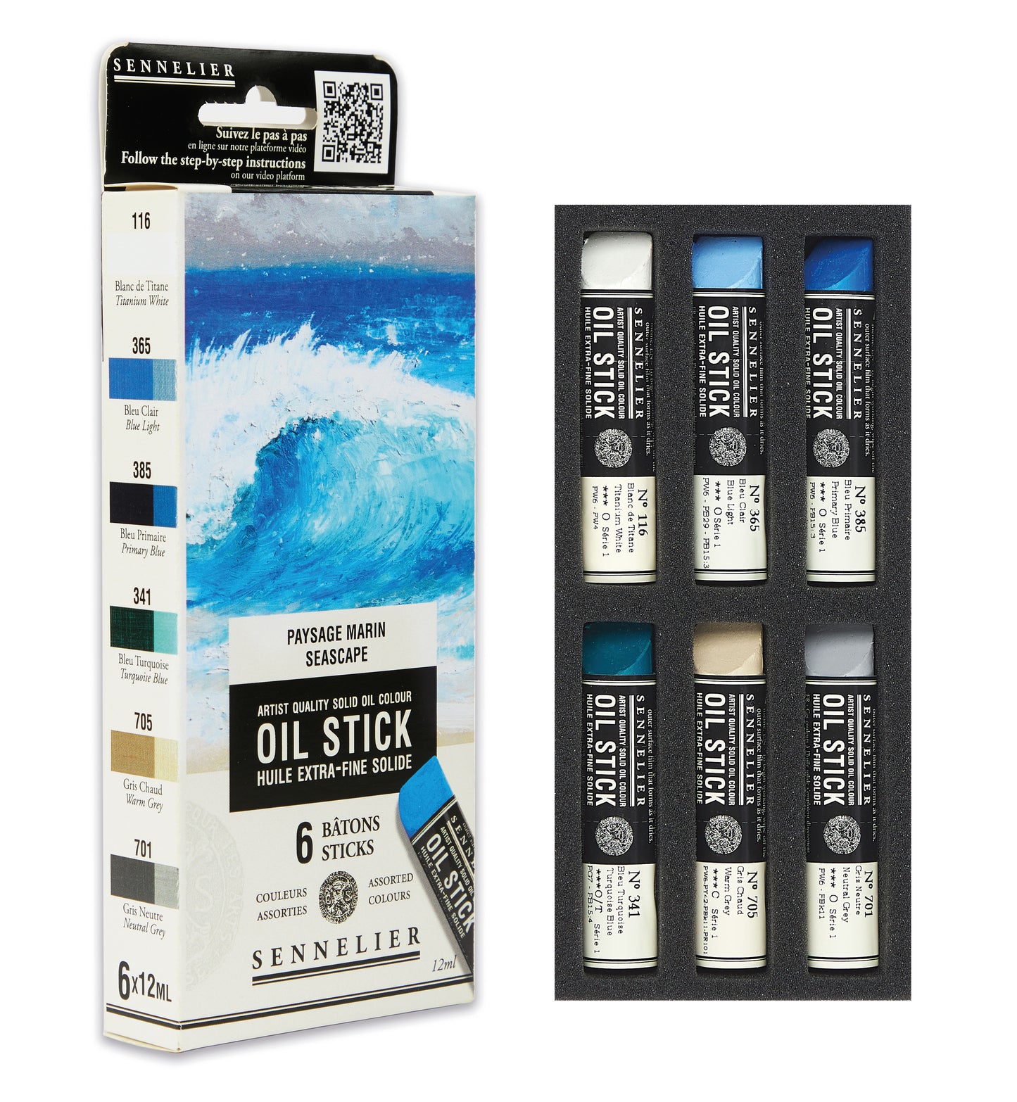Sennelier Artist Oil Paint Stick Set 6 x 12ml Seascape