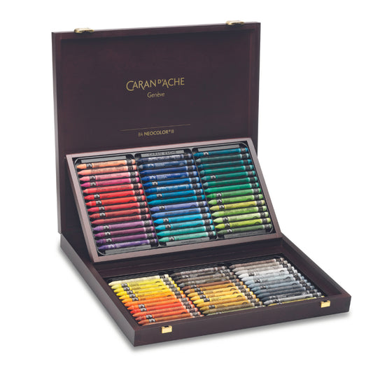 Caran d'Ache Neocolor II Water-Soluble Wax Pastel Wooden Box 84