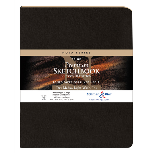 STILLMAN & BIRN NOVA SERIES SOFTCOVER SKETCHBOOK 150gsm 8x10 Inch PORTRAIT 46 sheets.
