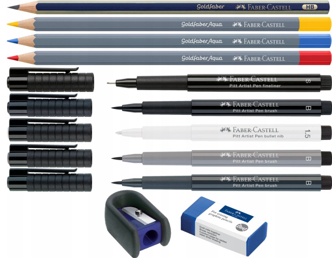 Faber Pitt Artist Brush Pen Comic Assorted 11 Pack