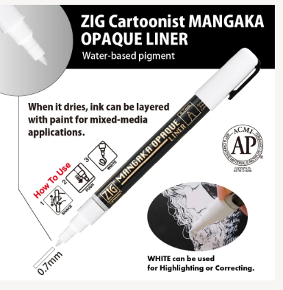 Zig Mangaka Opaque Liner - White