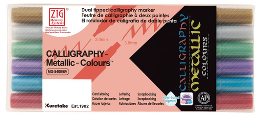 Zig Calligraphy Pen Set 6 Metallic