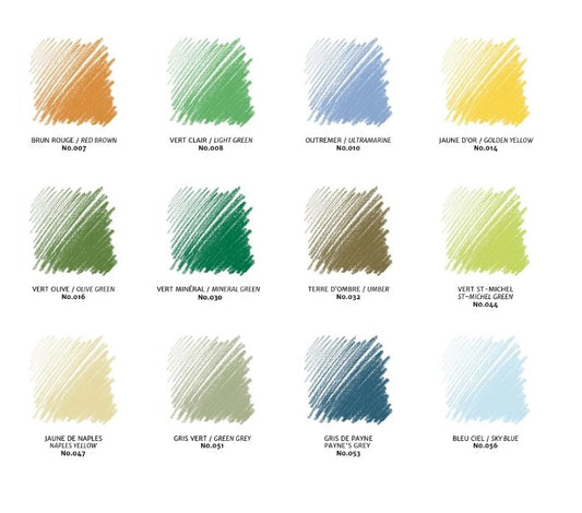 Conte Crayon Landscape Colours - Set 12