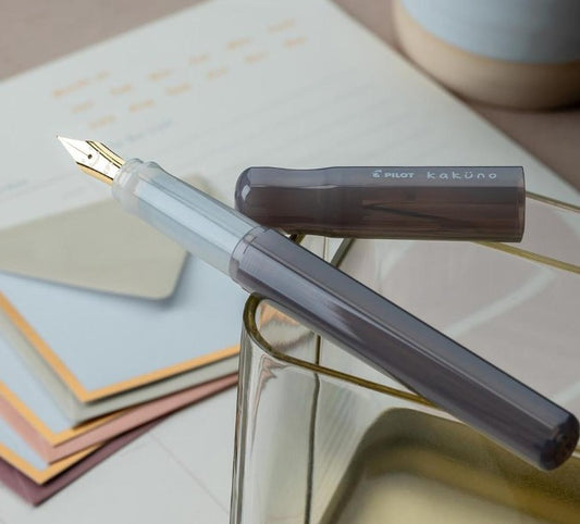Pilot Kakuno Madoromi Medium Fountain Pen Grey