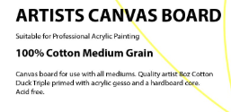 Art Basics Canvas Panel on Hard Board 178 x 127 mm - 5 x 7 inch