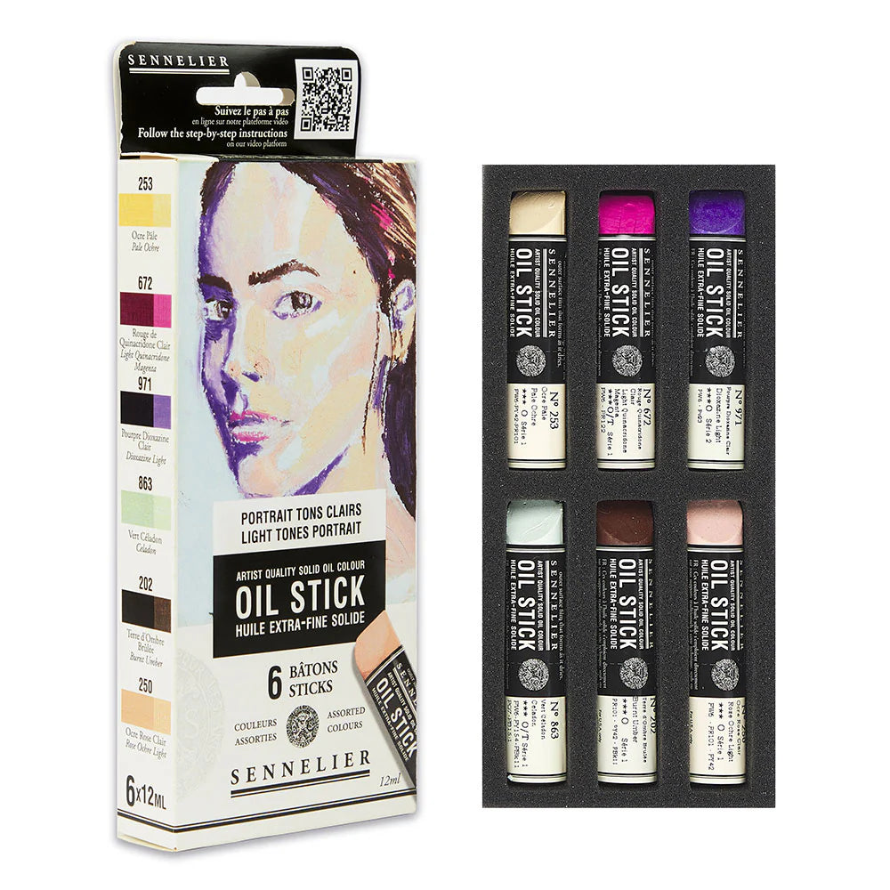 Sennelier Artist Oil Paint Stick Set 6 x 12ml Light Tones Portrait