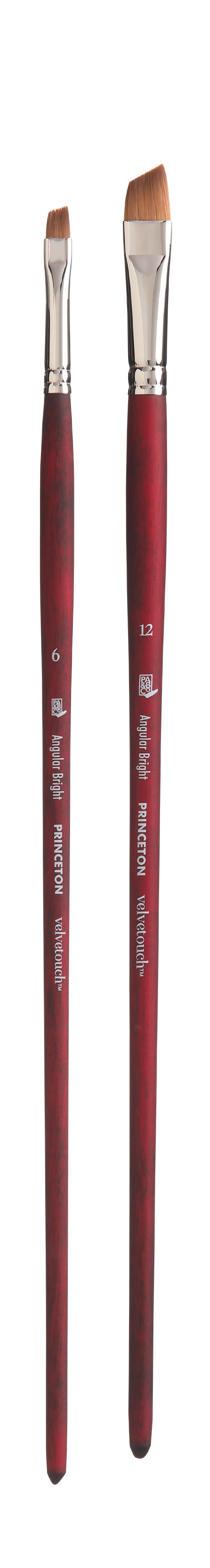 Princeton Velvetouch Synthetic Long Handle Angular Bright Size 6