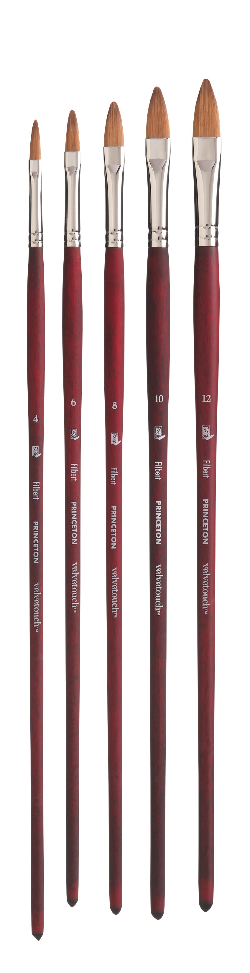 Princeton Velvetouch Synthetic Long Handle Filbert Size 6