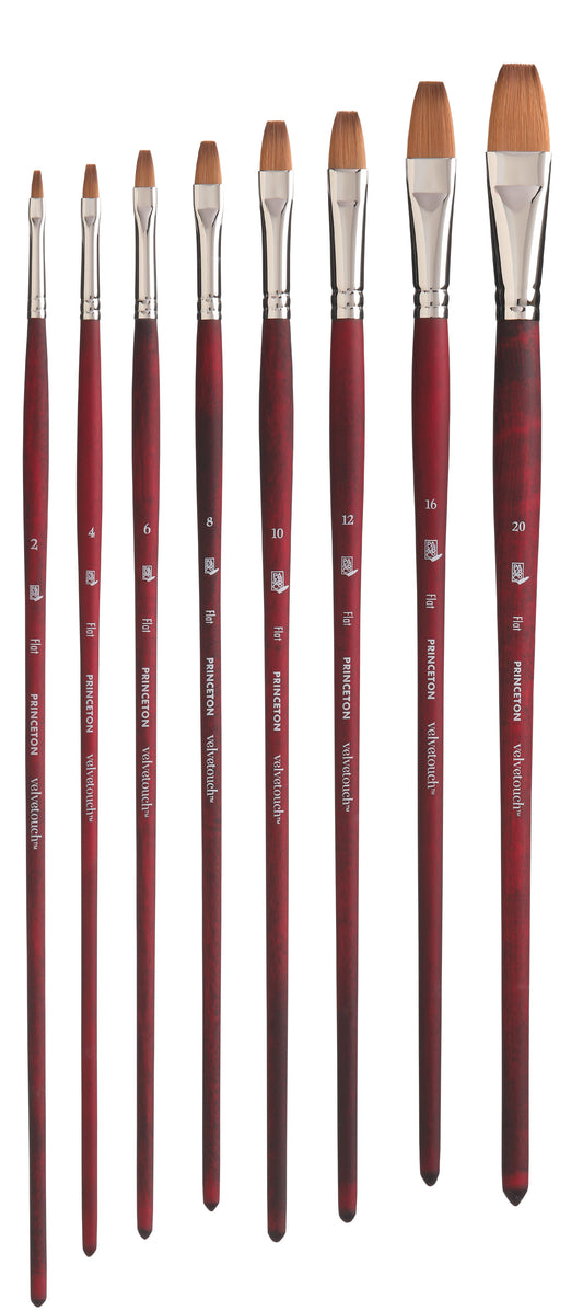 Princeton Velvetouch Synthetic Long Handle Flat Size 2