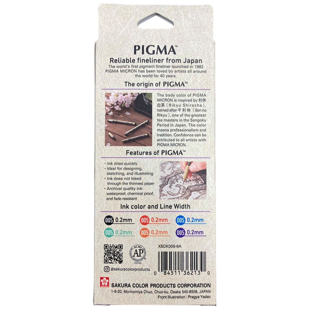 Sakura Pigma Micron Color Sketch 005 Set 6