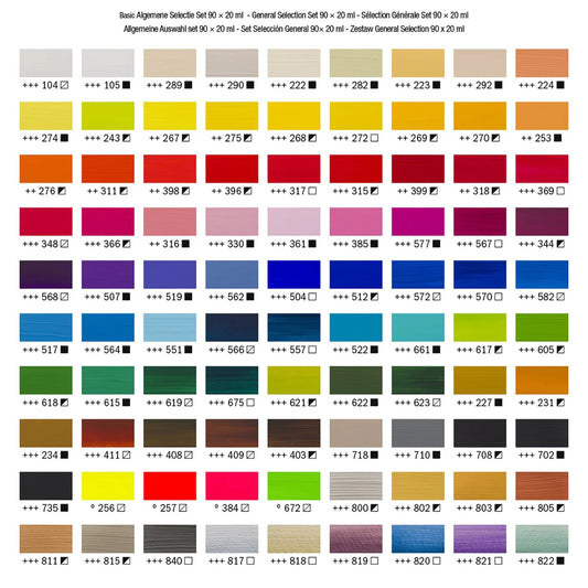 Amsterdam Acrylic Paint Set 90 x 20ml Tubes