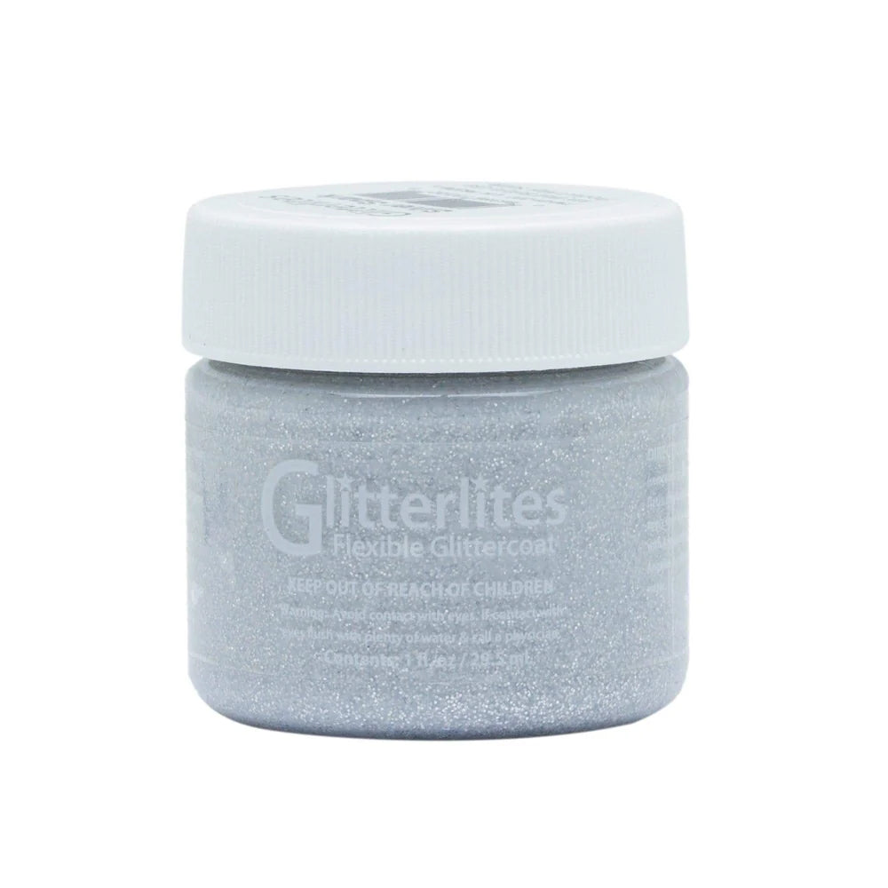 Angelus Glitterlites Paint 29.5ml Silver Spark
