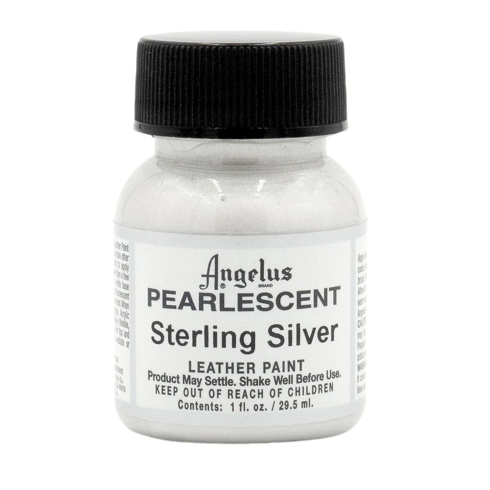 Angelus Leather Acrylic Paint Pearlescent 29.5ml Sterling Silver