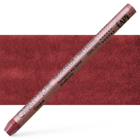 Caran d'Ache Neocolor I Wax Oil Pastel 070 Metallic Scarlet