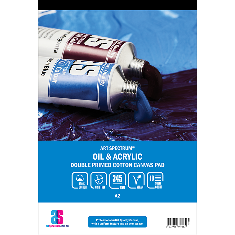 Art Spectrum Double Primed Cotton Canvas Pad 345gsm A2