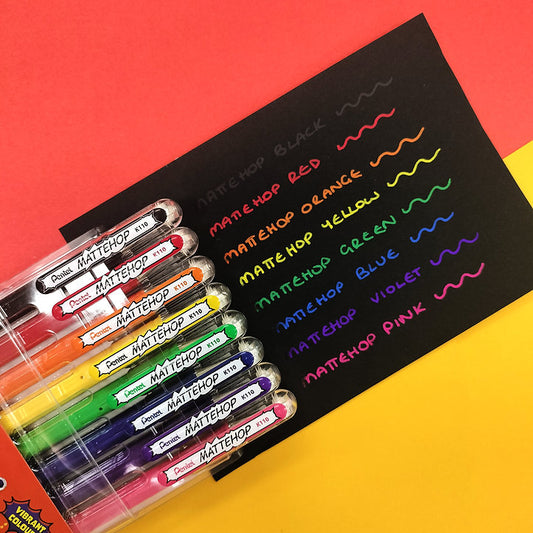 Pentel MatteHop Gel Pen 1.0mm Assorted 8 Set
