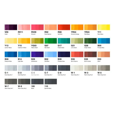 Copic Classic Marker Set 36 Assorted Colours