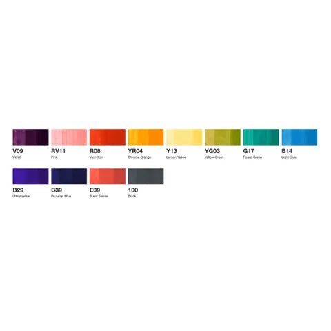 Copic Classic Marker Set Basic Colour Asst Set 12