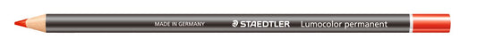Staedtler Lumocolor Permanent Pencil Glasochrom- Waterproof Red