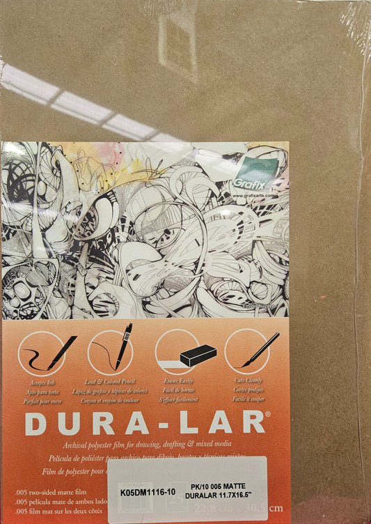 Grafix Dura-Lar Matte Sheets A3 Pkt of 10 .005