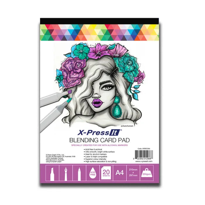 X-Press It Blending Card Pad 20 Sheet A4 250gsm