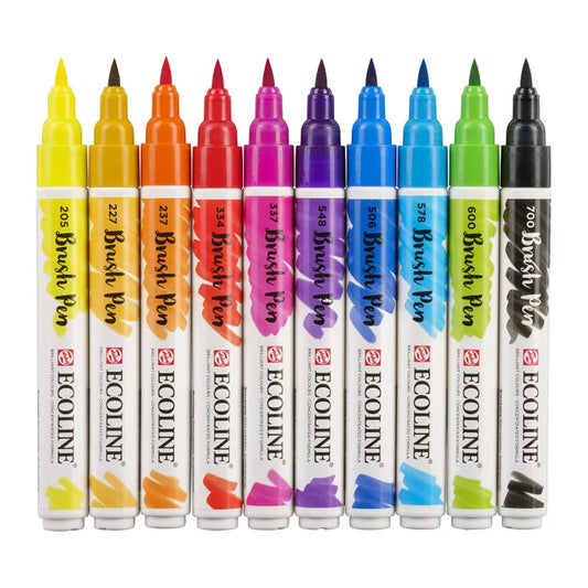 Ecoline Brush Pen Set 10 Primary