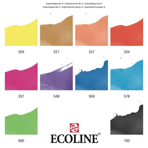 Ecoline Brush Pen Set 10 Primary