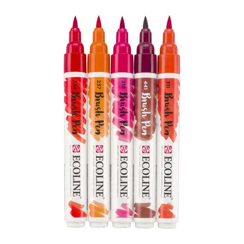 Ecoline Brush Pen Set 5 Red