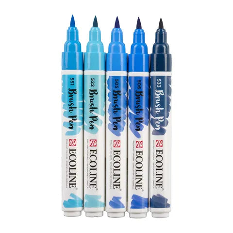 Ecoline Brush Pen Set 5 Blue