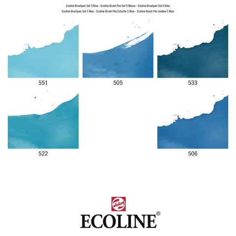 Ecoline Brush Pen Set 5 Blue