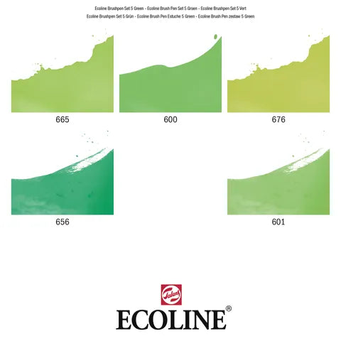 Ecoline Brush Pen Set 5 Green