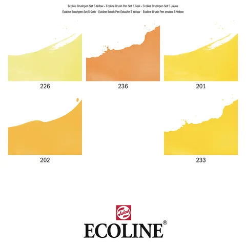 Ecoline Brush Pen Set 5 Yellow