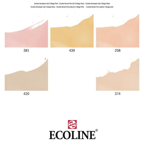 Ecoline Brush Pen Set 5 Beige Pink