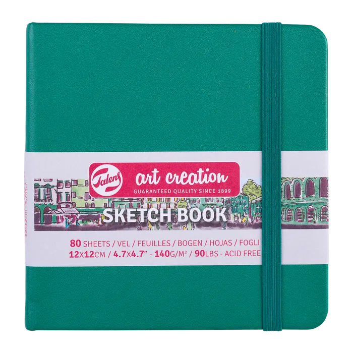 Talens Art Creations Sketchbook 140gsm 12 x 12cm Forest Green