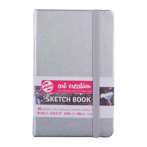 Talens Art Creations Sketchbook 140gsm 9 x 14cm Shiny Silver
