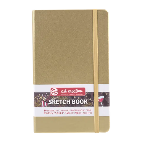 Talens Art Creations Sketchbook 140gsm 13 x 21cm White Gold