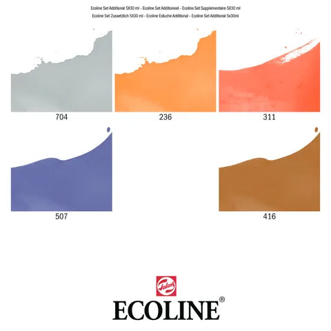 Ecoline Liquid Watercolour 30ml Set 5 Additional