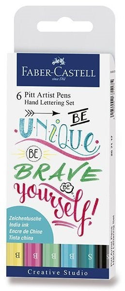 Faber Pitt Pen Set 6 Hand Letter Pastel