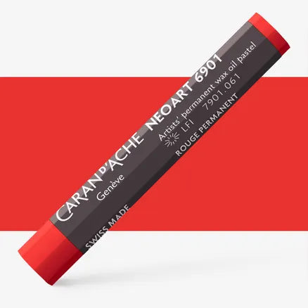 Caran d'Ache 6901 Neoart Wax Oil Pastel 061 Permanent Red