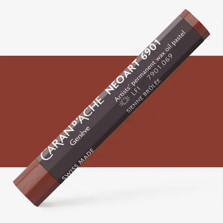 Caran d'Ache 6901 Neoart Wax Oil Pastel 069 Burnt Sienna
