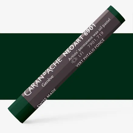 Caran d'Ache 6901 Neoart Wax Oil Pastel 719 Dark Phtalocyanine Green