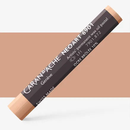 Caran d'Ache 6901 Neoart Wax Oil Pastel 872 Burnt Ochre 10%