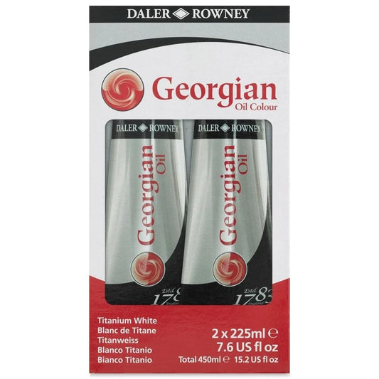 Daler Rowney Georgian Oil 225ml 009 Titanium White Twin Pack