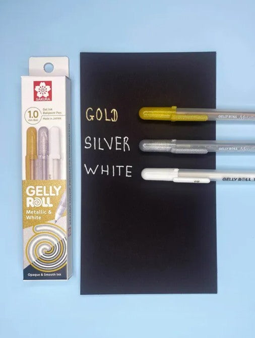 Sakura Gelly Roll 3pc Set Gold, Silver, White
