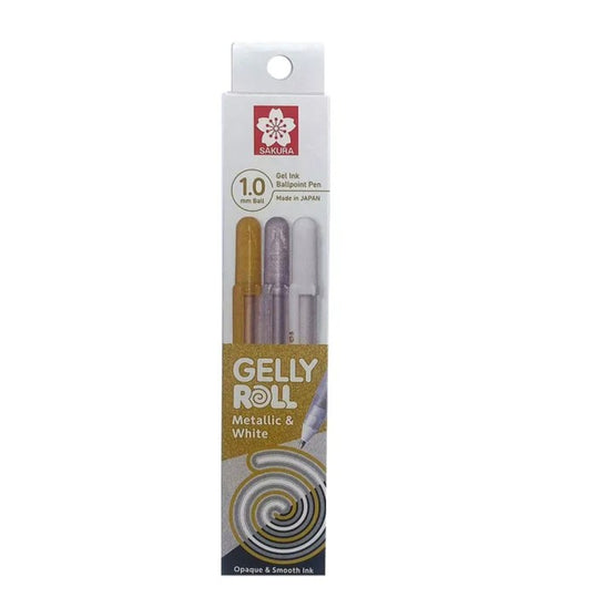Sakura Gelly Roll 3pc Set Gold, Silver, White