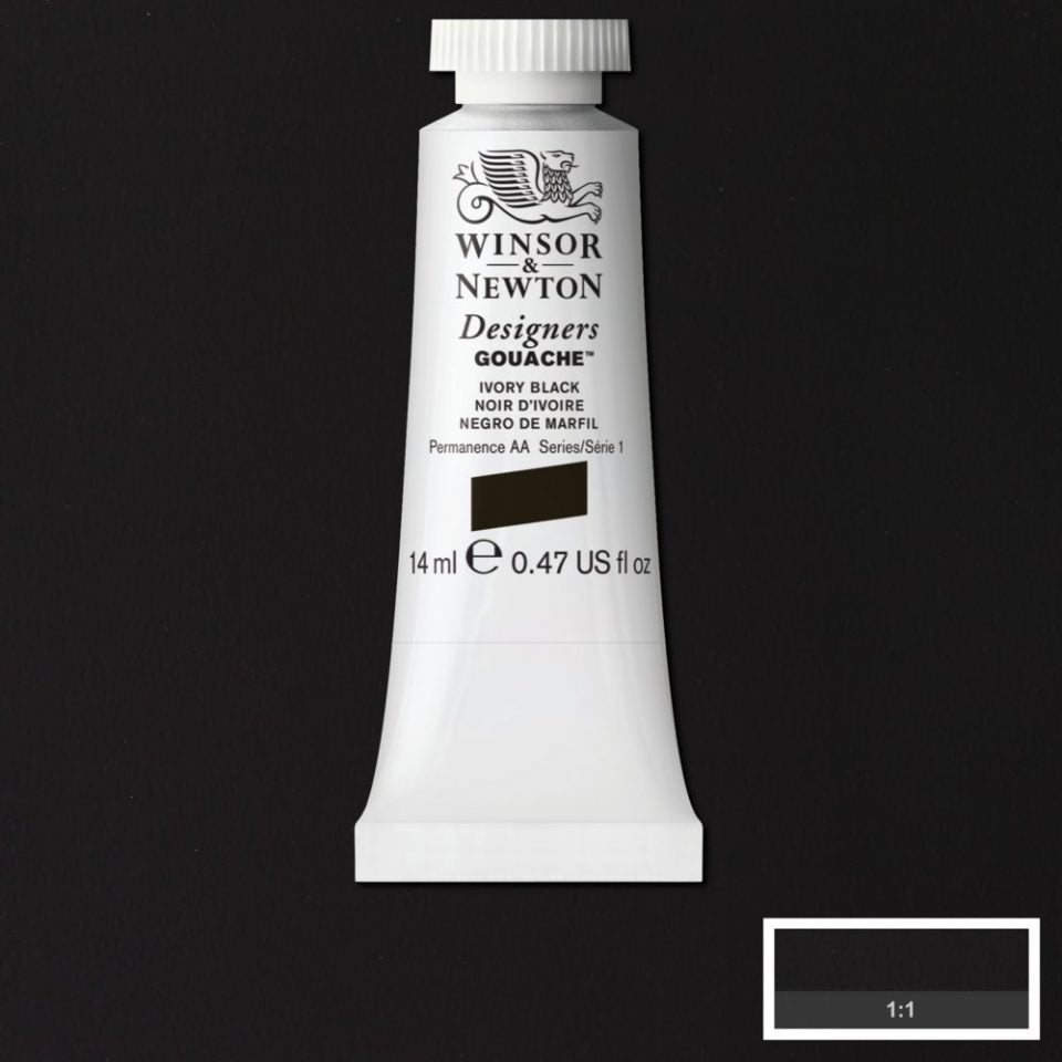 Winsor & Newton Designers Gouache 14ml Ivory Black