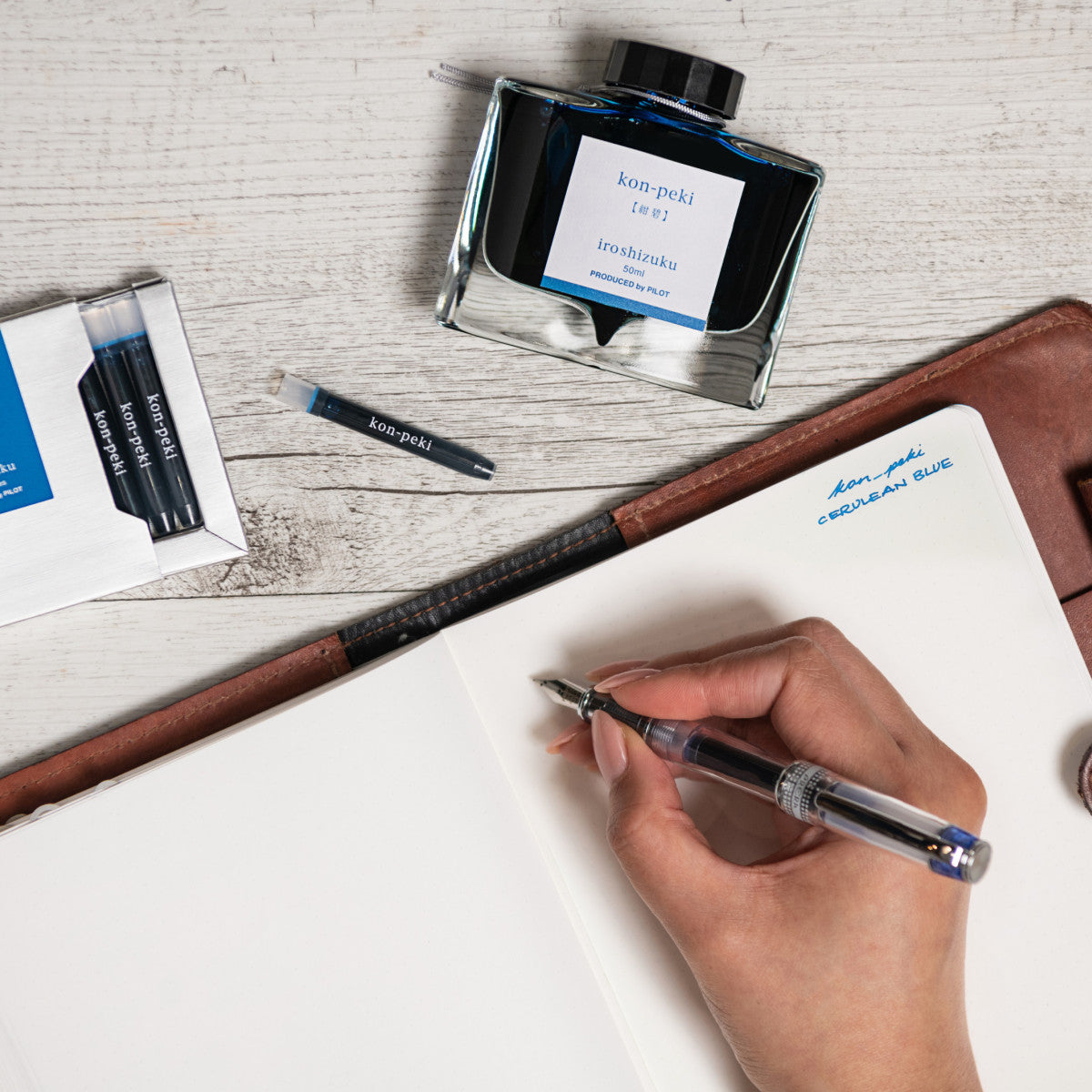 Pilot Iroshizuku Ink Fountain Pen Cartridges Kon-peki / Deep Cerulean Blue 6 Pack