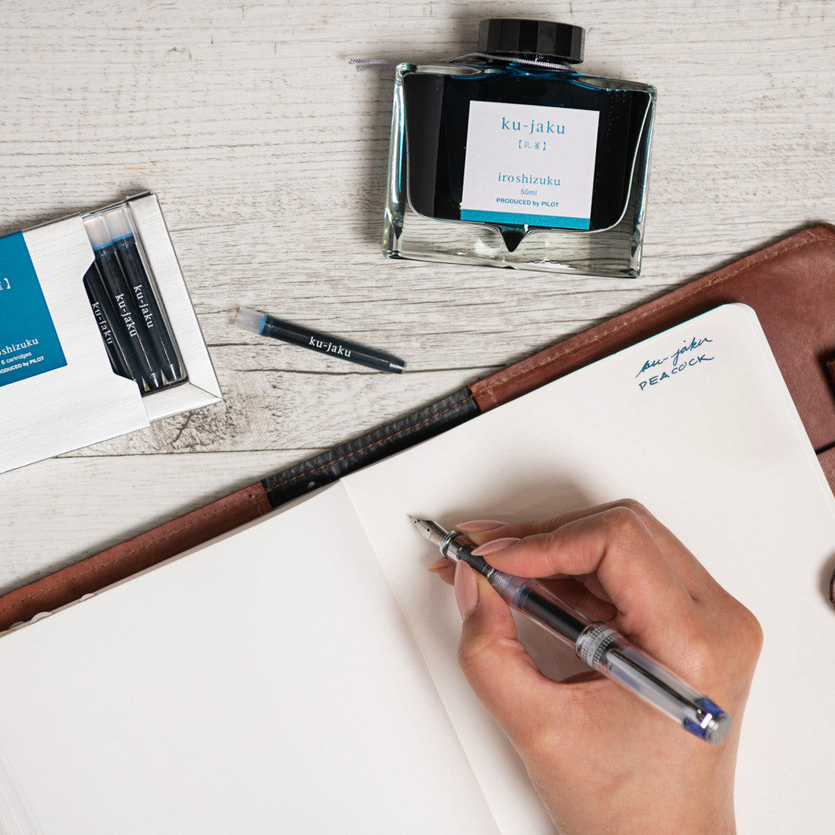 Pilot Iroshizuku Ink Fountain Pen Cartridges Ku-jaku / Peacock 6 Pack