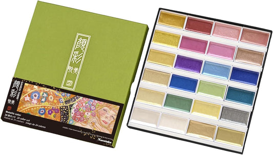 Kuretake Gansai Tambi Set 24 Metallic Colours